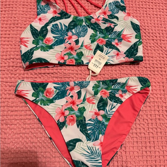 Feather 4 Arrow Tropical Floral Bikini Set - Picture 1 of 2